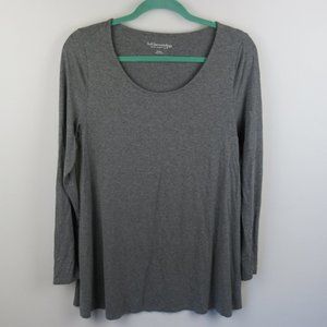 Soft Surroundings Heather Gray Soft Long Sleeve Swing Tunic Top sz M
